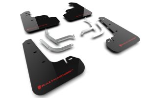 Subaru Impreza Mud Flaps - Front + Rear - Rally Armor - UR Black Flap with Red Logo - Black - `24-`25 Subaru Impreza Mud Flaps - Front + Rear - Rally Armor - UR Black Flap with Red Logo - Black - `24-`25